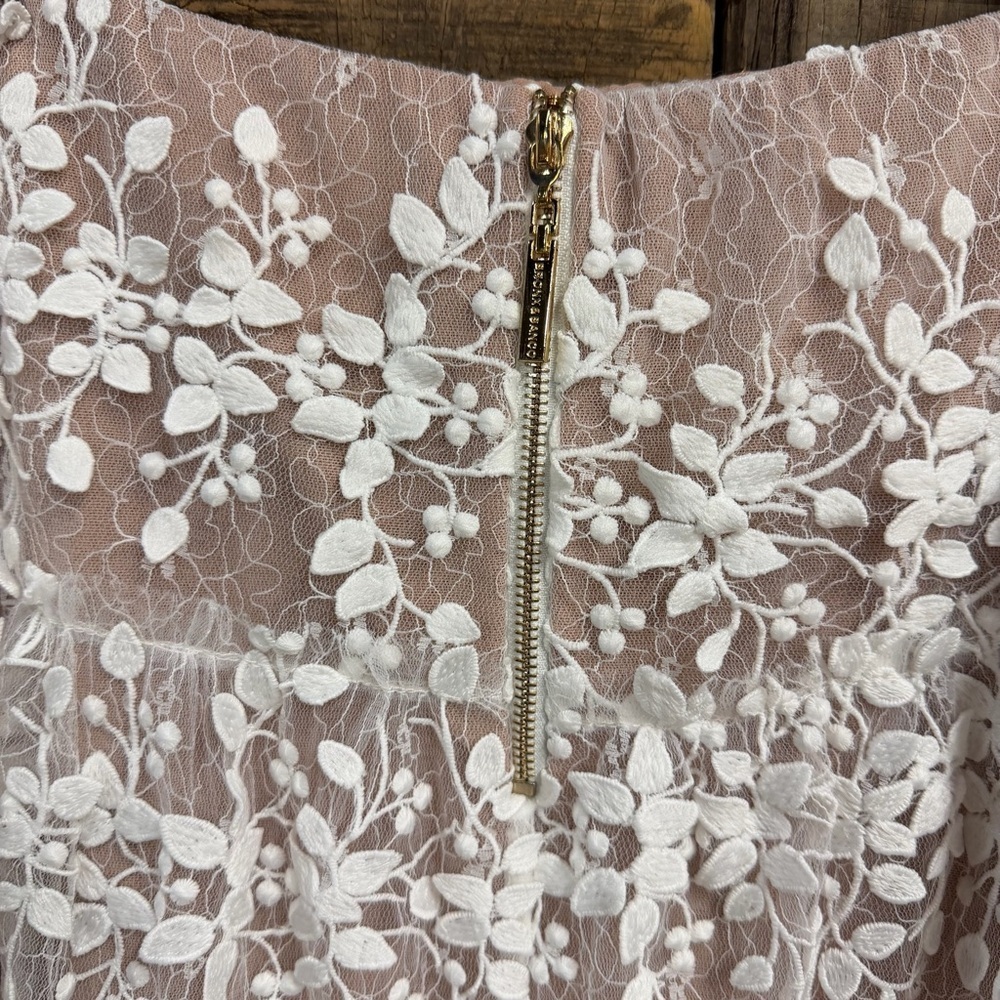 Bronx and Banco Megan skirt White Floral Lace midi bridal Revolve Sz M - Picture 7 of 9